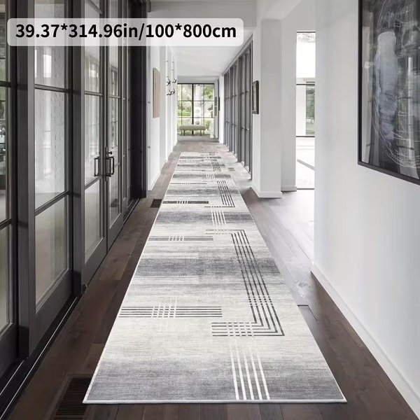 Szary BiałY Marmur Tekstura Dywanik Biegacz AntypośLizgowy Zmywalny DłUgi Dywanik PodłOgowy PrzedpokóJ WejśCie Korytarz WnęTrze WystróJ Domu Dywan 50X160Cm 20X63Inch-image