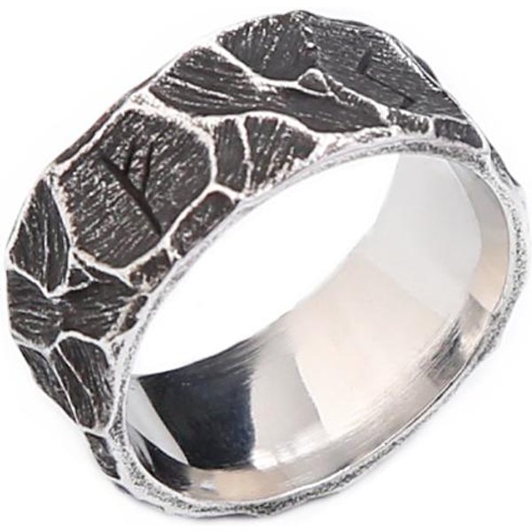 Stal Nierdzewna Vintage Nordyckie PierśCienie Z Runami WikingóW Dla MężCzyzn Kobiet Moda Punk Biker Para Amulet PierśCień BiżUteria Prezent 11 White-image