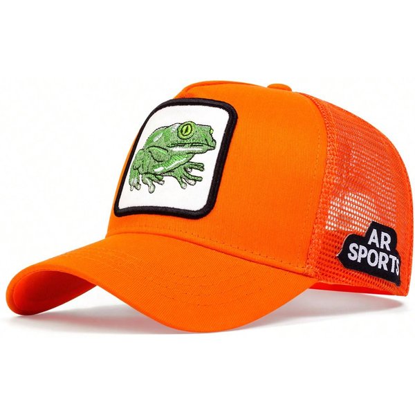 Unisex Kapelusze Siatkowe Baseballowe Z Haftem ŻAby Wiosna I Lato Outdoor Regulowane Codzienne Kapelusze Kapelusz PrzeciwsłOneczny Czapka Sportowa Adjustable-image