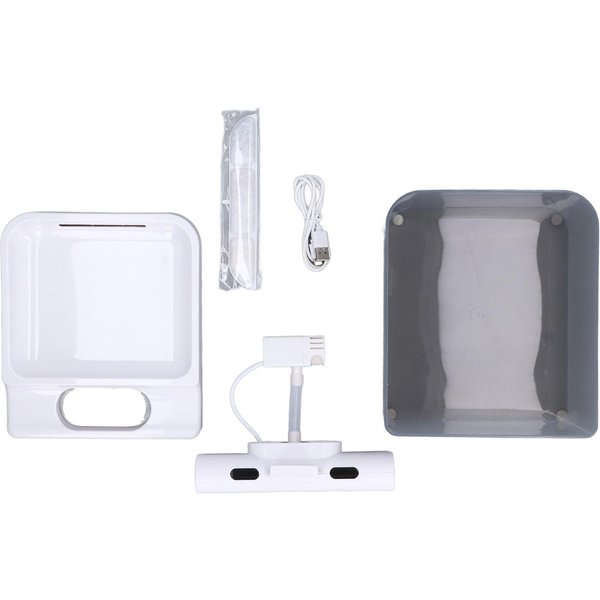 Fuente De Agua Para Gatos MultifuncióN Silenciosa InduccióN Infrarroja Agua Corriente AutomáTica Bebedero Para Mascotas L(For 6.5-9Kg) Gray-image