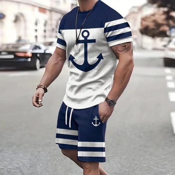 Traje Informal De Verano Para Hombre, Camiseta Holgada Y CóModa A La Moda Urbana, Pantalones Cortos Para Deportes Al Aire Libre, Estampado De Texto Novedoso 6XL White-image