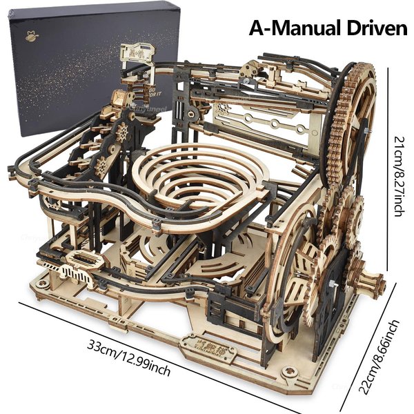 Drewniana Puzzle 3D DIY Tor Kulkowy Model Budowlany Zestaw Edukacyjne Zabawki Konstrukcyjne Stem Dla Dzieci DorosłYch NastolatkóW ChłOpcóW Dziewczynek Prezenty-image