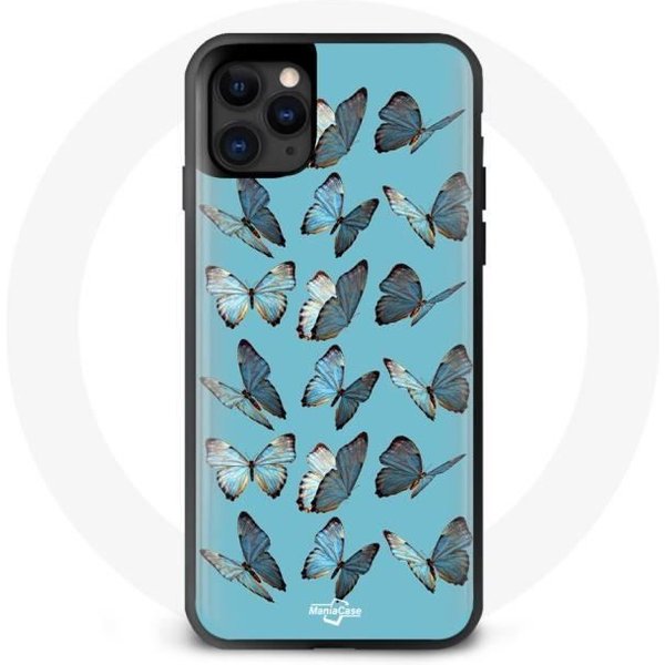 Funda Iphone 13 Pro Max Bosque Mariposas Azul-image