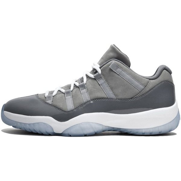 Zapatillas Air Jordan 11 Retro Low Cool Grey Para Hombre, Gris Medio, Gris Humo, Blanco, 528895-003 45 Gray-image