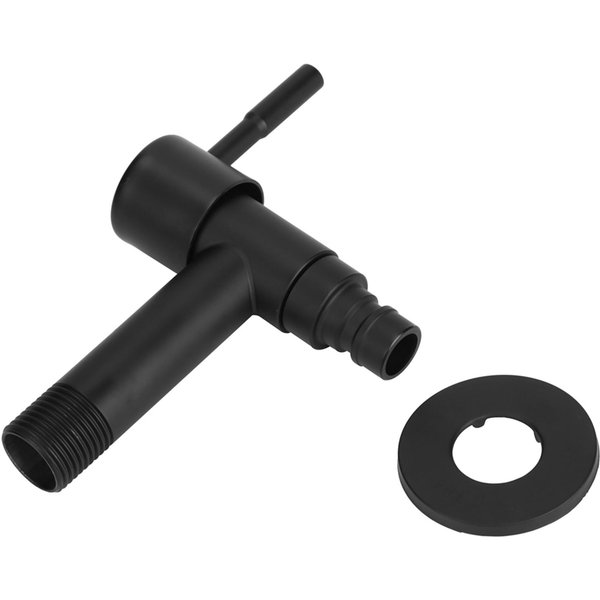 Grifo Monomando RáPido FríO ÚNico Negro Acero Inoxidable DoméStico Grifo De Agua Para Lavadora G1/2In Macho Black-image
