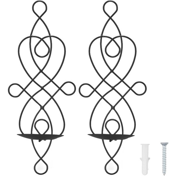 2 Juegos Candelabro De Pared De Hierro Plegable Resistencia A La DeformacióN Innovador Candelabro De Pared-image