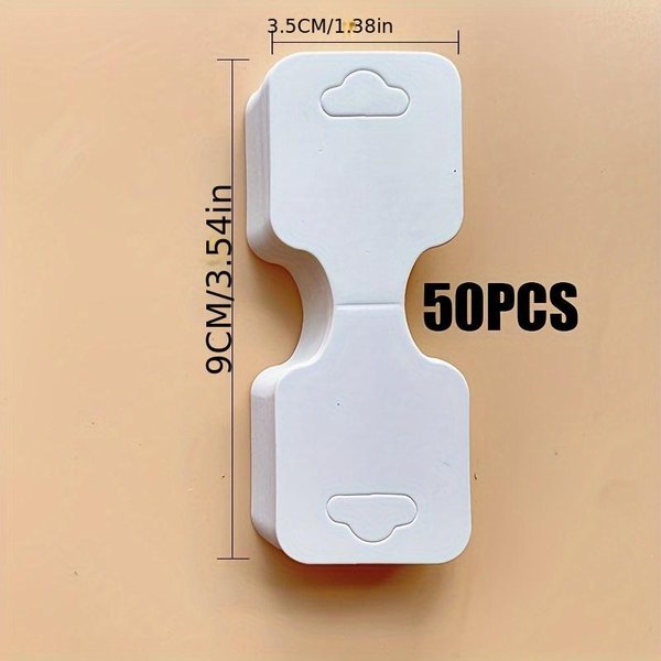 50 Piezas Tarjetas De ExhibicióN De JoyeríA De Papel Kraft En Blanco Para Pulseras, Collares, Llaveros Y Pendientes FabricacióN De JoyeríA DIY Suministros De ExhibicióN Y Embalaje Blanco-image