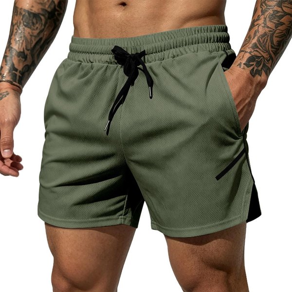 MęSkie OddychająCe SzybkoschnąCe Siatkowe Spodenki Sportowe Lekkie Spodenki Sportowe Z Elastycznym Pasem I Sznurkiem Do Treningu Biegania SiłOwni L Black-image