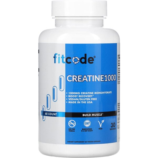 Fitcode, Kreatyna1000, 1000Mg, 60 KapsułEk WegetariańSkich (500 Mg Na KapsułKę)-image