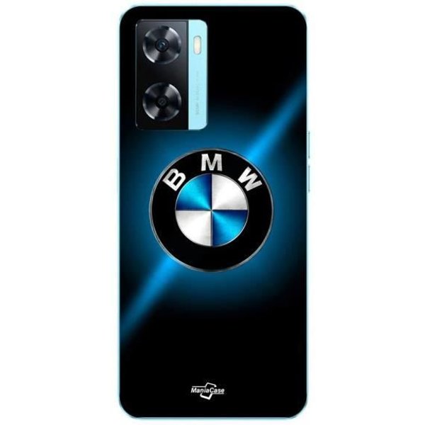 Coque Pour Oppo A57 4G Logo BMW Noir Et Bleu Brillant Maniacase Negro-image