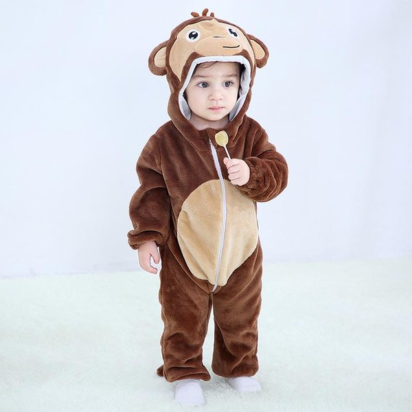 Pelele De Dibujos Animados Para Bebé, Ropa Infantil Con Capucha Para ReciéN Nacido, Pijamas Para NiñOs Y NiñAs, Mono De Una Pieza Con Animales, Disfraces De Panda, Mamelucos De Franela Para Bebé 12-18M-image