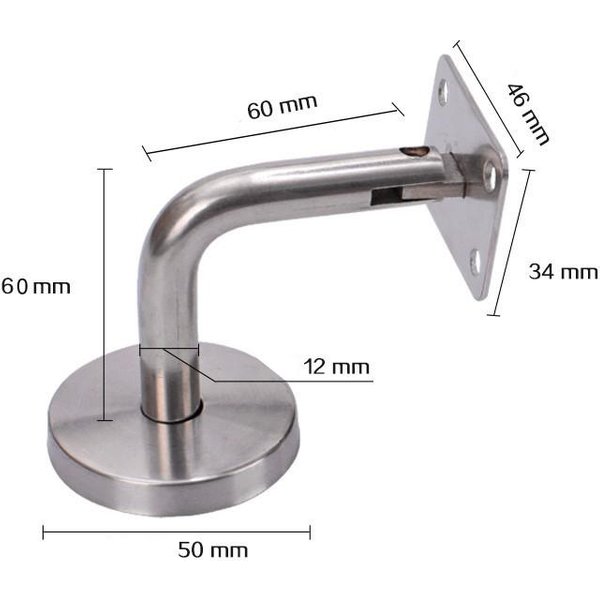 Soporte De Montaje Para Pasamanos De Acero Inoxidable Soporte Herrajes Para Escaleras Barandillas Accesorios Para Barandillas Plano MóVil-image