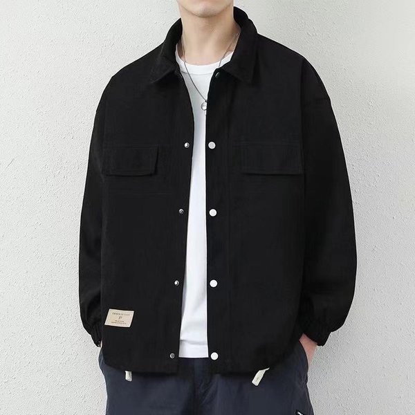 Chaqueta Hombre Primavera Y OtoñO Americana Holgada Superior Marca Trendy Hombre Casual Guapo Solapa Chaqueta Juvenil Hombre S White-image