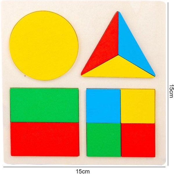 NiñOs Forma GeoméTrica Juguetes De Rompecabezas De Madera NiñOs Educativo Montessori Juguete De Aprendizaje Temprano IluminacióN Y CognicióN TMZ Yellow-image