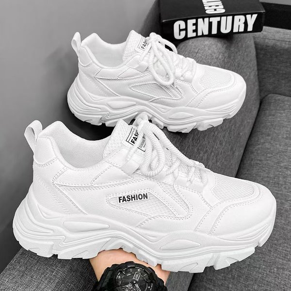 Buty MęSkie Nowe Niszowe Gruba Podeszwa PodwyżSzone OddychająCa Siateczka Modne Casualowe Buty Sportowe BiałE Buty Buty Taty MęSkie 39 Gray-image