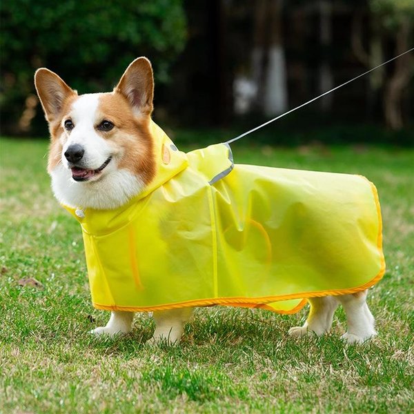 Corgi Perro Pato Pato Impermeable Perro Mediano Y PequeñO Dachshund DíA Lluvioso Exterior Impermeable Mascota Perro Poncho Ropa XXL Beige-image
