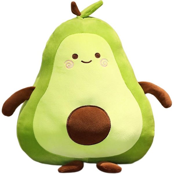 Almohada De Peluche Suave De Aguacate Verde De 40~90 Cm Rellena CojíN De Fruta Con Forma Humana Cara Sonriente Peluche Feliz DecoracióN Regalo 40Cm-image