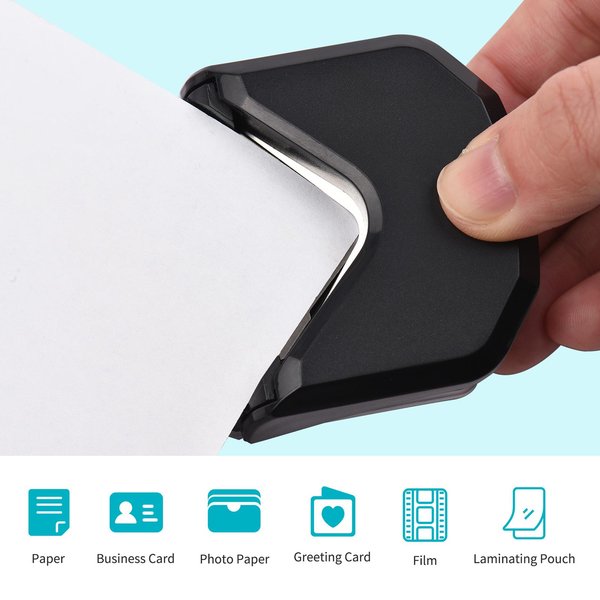 Perforadora Redondeadora De Esquinas R4 Mini PortáTil Cortador Redondeador De Esquinas 4Mm Para Manualidades Con Tarjetas ÁLbum De Recortes Papel De Envoltura Adhesivo Negro-image