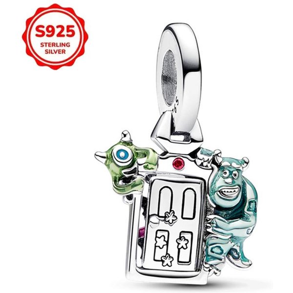 Charms Para Pulseras Pixar Monstruos S.A. Colgante De Puerta Charms Compatibles Con Pulseras AutéNticas Para Mujer Cobre Colgante Charms JoyeríA Regalos Gray-image