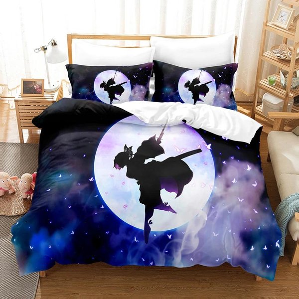 Juegos De Cama Kochou Shinobu Anime Demon Slayer EdredóN Cubrecama Funda NóRdica Funda De Almohada Individual Doble Queen King Adolescentes Regalos AU King 245X210Cm-image