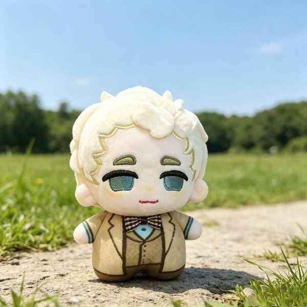 Dobry Omen Crowley Aziraphale Para Mini Pluszowa Lalka Chibi Garnitur MięKki Breloczek Fani Serialu Fantastyka Plecak Breloczek Kolekcjonerski Prezent 10Cm-image