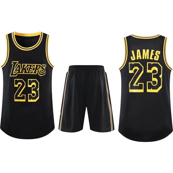 Ropa De Baloncesto Traje De Baloncesto Para Hombre Tops + Pantalones Conjunto De Traje De Camisetas De Baloncesto Xxxl Negro-image