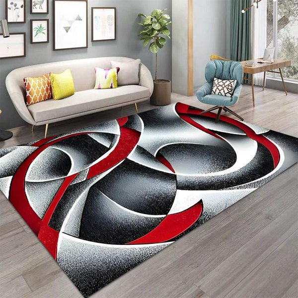 Dywan W Stylu Skandynawskim, Abstrakcyjny Geometryczny Dywan, AntypośLizgowy, Zmywalny Dywan Do Salonu, Sypialni I Dekoracji Domu, Mata PodłOgowa 40X60Cm-image