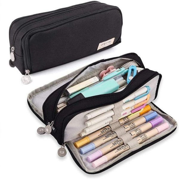 Estuche De LáPices De Gran Capacidad 3 Compartimentos Multifuncional Bolsa Para BolíGrafos Para NiñAs NiñO Escuela Estudiante Oficina Organizador De PapeleríA-image
