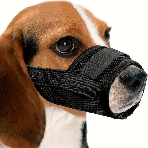 Bozal Transpirable Para Perros Anti Mordiscos Ladridos A Prueba De CarroñEros Malla Bozal Permite Beber Agua Suministros Para Mascotas Para Perros PequeñOs Grandes (Black,Xxl)-image