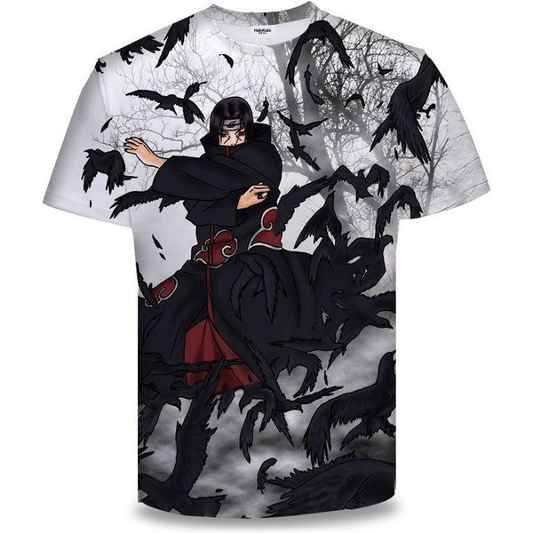 MęSki LuźNy T-Shirt Z Cyfrowym Nadrukiem 3D Z Serii Anime Naruto, MęSka Koszulka Z KróTkim RęKawem Xxxl Gray-image
