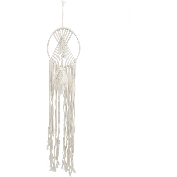 ŁApacz SnóW Boho RęCznie Tkany BawełNiany Sznurek ŁApacz SnóW Gobelin Dekoracja Domu Wisiorek 20X95Cm White-image