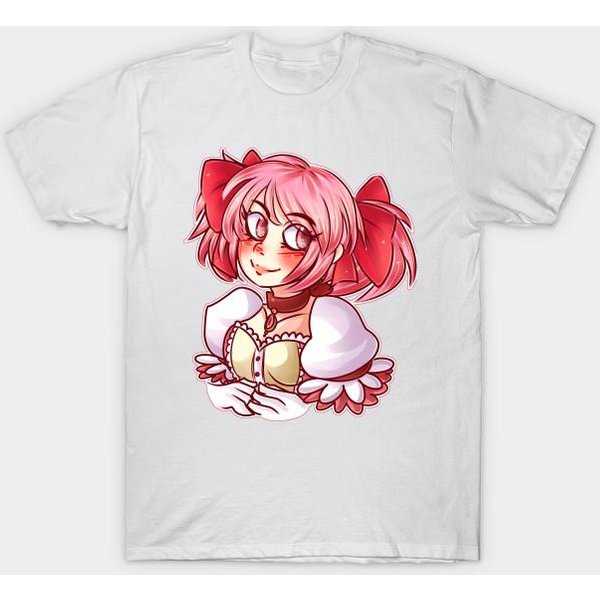 Camiseta Mujer Madoka Estampado Harajuku Kawaii Camiseta Verano Manga Corta Camiseta Top 4XL White-image