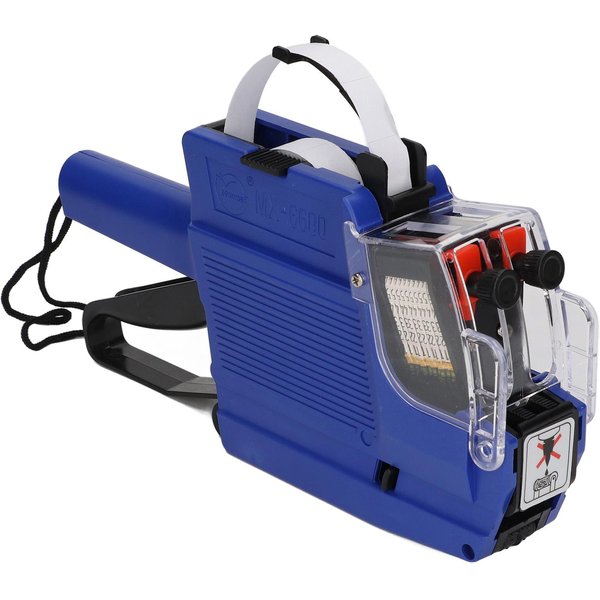 Pistola Etiquetadora De Precios 10 DíGitos 2 LíNeas Marcador Etiquetador Herramienta Enganchadora Para Oficina Tienda Minorista Azul-image