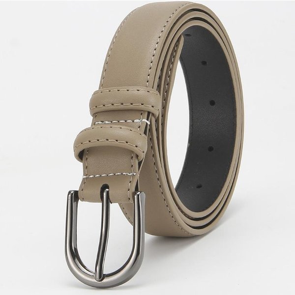 CinturóN De Cuero Genuino Para Mujer CinturóN De Cuero Vacuno DecoracióN VersáTil Para Mujer Negocios Casual Simple CinturóN De Moda Black-image