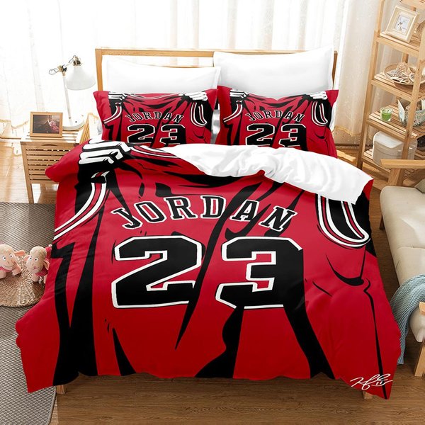 Juego De Funda NóRdica De Baloncesto Queen, Funda De EdredóN Para Juegos Deportivos Para NiñOs NiñAs, Juego De Ropa De Cama Graffiti Negro Cubierta De Colcha Deportiva EU Single(135X200Cm)-image