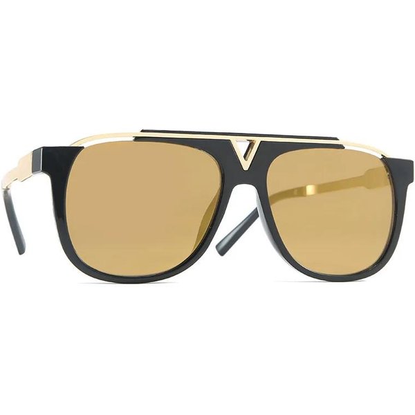 Luksusowe Designerskie Kwadratowe Okulary PrzeciwsłOneczne Vintage Lustrzane Gradientowe Metalowa DużA Oprawka Punk UV400 Okulary SłOneczne Dla Kobiet MężCzyzn Beige-image