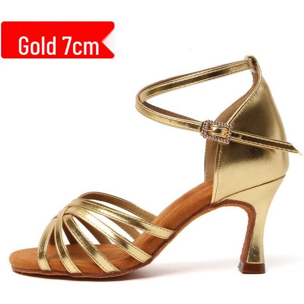 Zapatos Profesionales De Baile Latino Para Mujer - TacóN Medio-Alto, Suela Blanda Para Competiciones De Cha-Cha Y Rumba 35 Beige-image