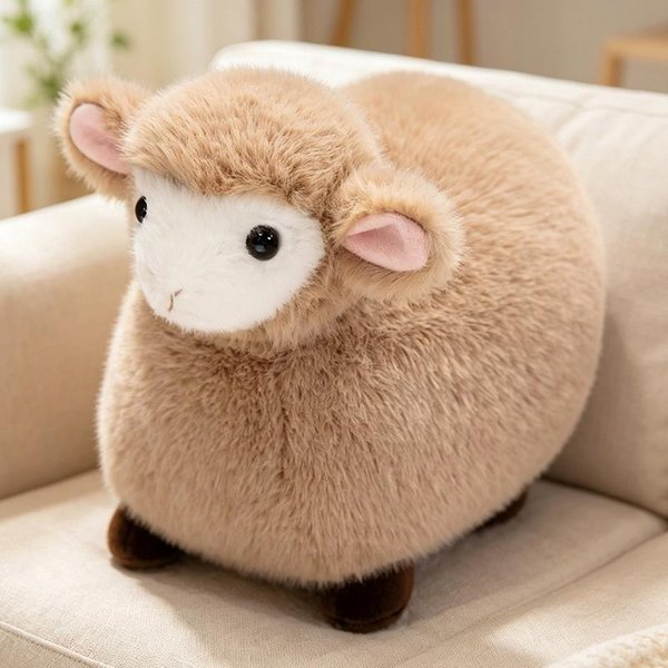 Super Puszysta Pulchna Owca Pluszowa Zabawka 4 Kolory OkrąGłY Gruby Baranek Wypchana Poduszka Dekoracja Sypialni Sofy Na Prezenty. 30Cm-image