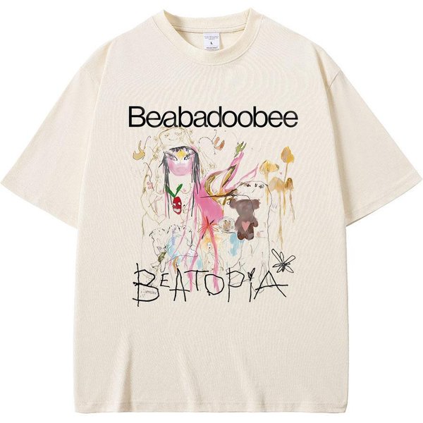 Beabadoobee Beatopia Album Nadruk T-Shirt MęSki Damski Moda Oversize Streetwear MęSki Lato Casual Czysta BawełNa KróTki RęKaw S White-image