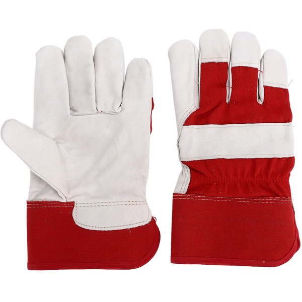 1 Par Guantes De Trabajo De Invierno Resistentes Al Desgaste Antideslizantes Cuero De Vacuno Seguridad Guantes De Trabajo Para Industrial White-image