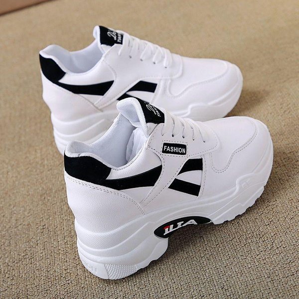 Buty Damskie Dad Shoes 2024 Nowe Wiosenne I Jesienne Siateczkowe OddychająCe Buty Sportowe Na Co Dzień Uniwersalne Platformy Letnie BiałE Buty 40-image