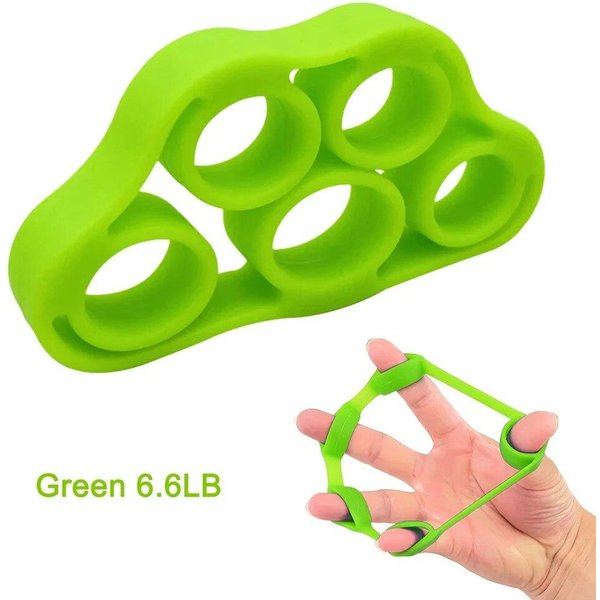 Ejercitador De Mano De Silicona De Cinco Dedos Agarrador Entrenador De Fuerza Estirador De MuñEca Tensor De RehabilitacióN Para Entrenamiento De Dedos Green-image