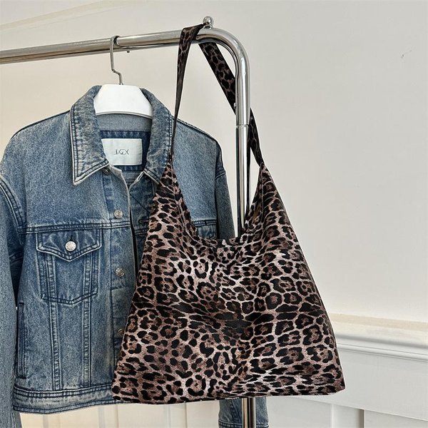 Bolso Popular Con Estampado De Leopardo Para Mujer En OtoñO E Invierno Nuevo Bolso Tote De Moda Para Mujer Bolso De Mano De Un Hombro Ins Gray-image