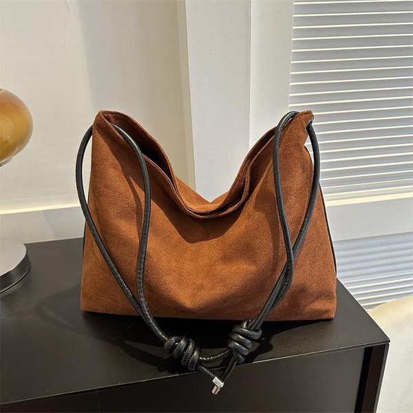 Bolso Tote Grande De Capacidad, Simple Y De Moda, Nuevo Popular De Primavera Para Hombro, Bolso De Viaje, Bolso Tote Para Estudiantes Brown-image