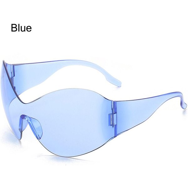 Modne Okulary PrzeciwsłOneczne Bez Oprawek Ochrona UV400 Czarne Okulary PrzeciwsłOneczne Oversize Futurystyczne Okulary PrzeciwsłOneczne OtaczająCe Okulary PrzeciwsłOneczne Y2K-image