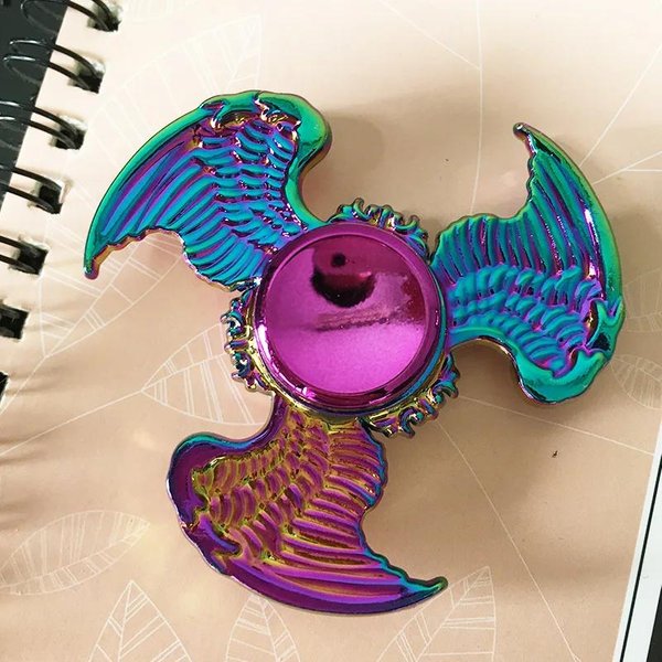 Metalowy KręCiołEk Fidget Spinner Biurowy MężCzyzna OkrąGłY ŻYroskop Fidget Ulga W LęKu Stres EDC KręCiołEk RęCzny Koncentracja Palce Zabawki Zaprojektowane Dla DorosłYch Blue-image