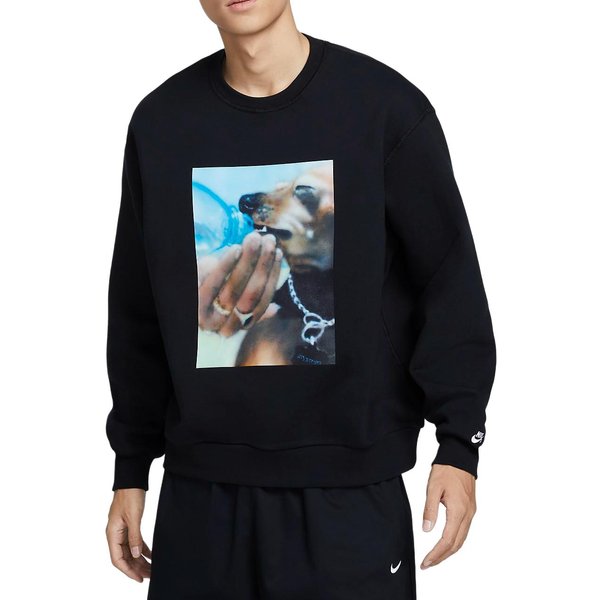 Sudadera Unisex Nike SB Skate Fleece Cuello Redondo Negro Blanco HQ3038-010 XL Gray-image