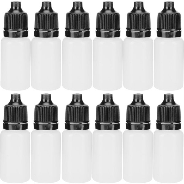 50 Botellas VacíAs De 5 Ml Con Gotero, Exprimibles, Para LíQuidos Oculares, Con Tapas. Negro-image
