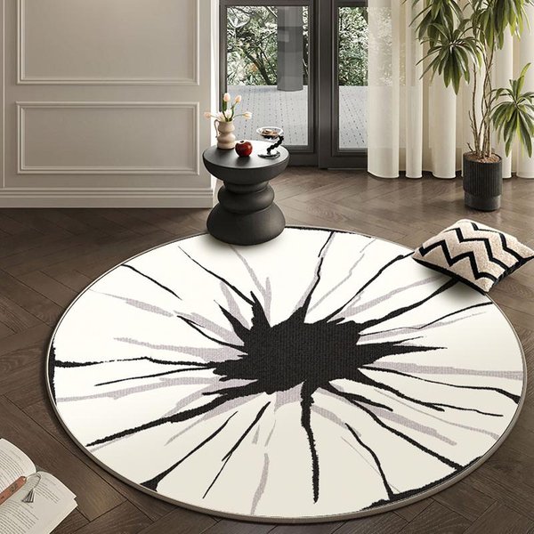 OkrąGłY Dywan Do Salonu Sypialni – Gruba MięKka Pluszowa AntypośLizgowa Mata PodłOgowa Do Domu Diameter 140Cm(55In)-image