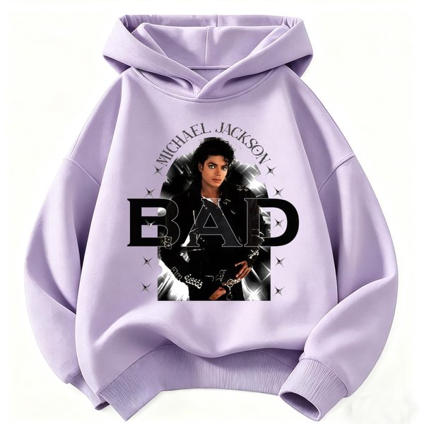 Sudadera Con Capucha Retro Hip-Hop Estilo Michael Jackson Para NiñO Y NiñA, Manga Larga, Casual, Streetwear, Para Hombre Y Mujer 100 Gray-image